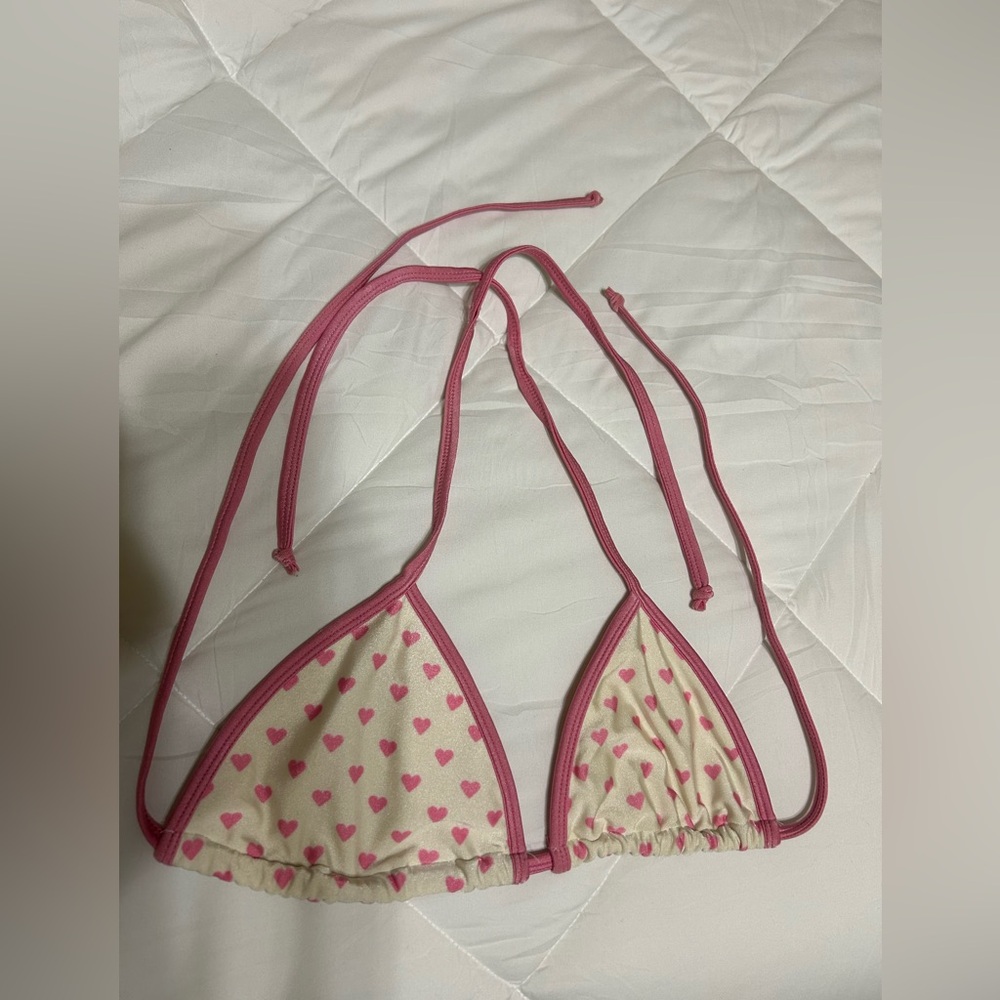 Beach Bunny Pink White Heart Barbie bikini halter top doll small